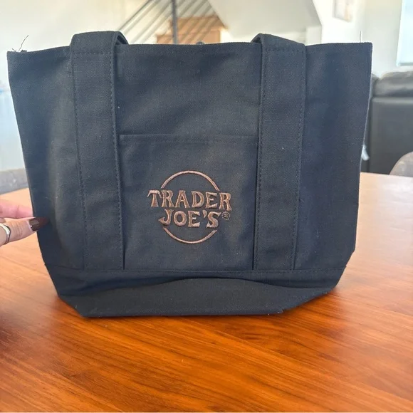 Trader Joe's Black Canvas Tote Bag - Picture 3 of 3